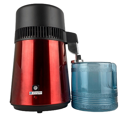 Бытовой настольный аквадистиллятор Stegler BL-9901 с пластиковым приёмником: фотографии
