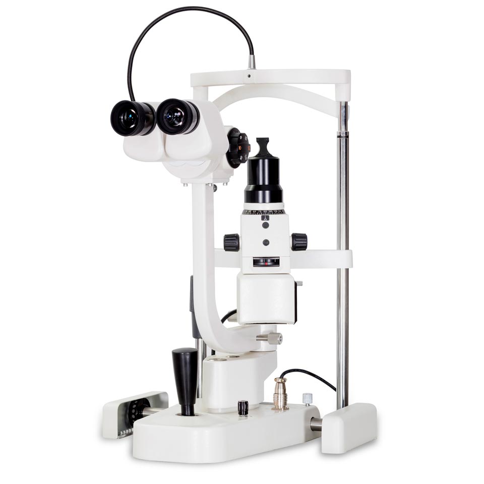 Пятиступенчатая светодиодная галогеновая щелевая лампа с нижним осветителем ALMAS YZ5X1: фотографии