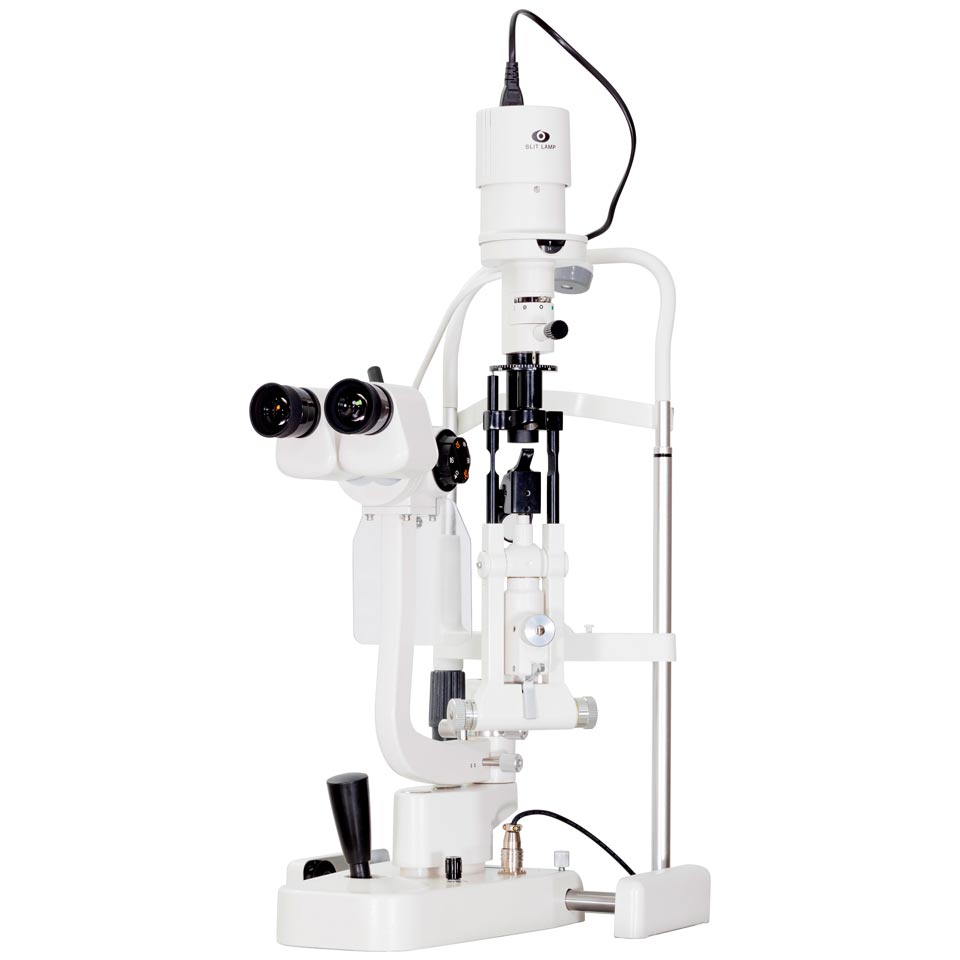 Пятиступенчатая светодиодная галогеновая щелевая лампа с верхним осветителем ALMAS YZ5G: фотографии