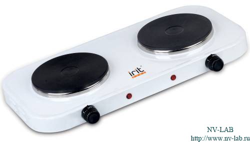 Плита электрическая IRIT IR-8008 (2×1000 Вт, 2×Ø155 мм, чугун): фотографии