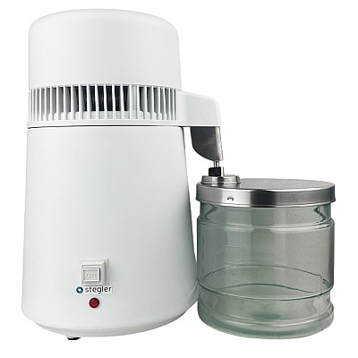 Бытовой настольный аквадистиллятор Stegler BL 9803 со стеклянным водосборником: фотографии